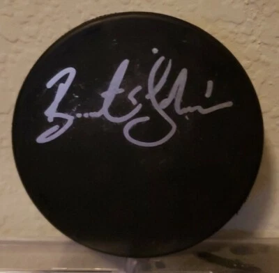 Disco + cubo autografiado por BRENT JOHNSON. Pingüinos capitales Blues Coyotes Foto 1 de 3