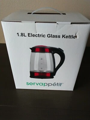 NIB Servappetit 1.8L Electric Glass Kettle LED Rapid Water Boiler Tea anyone? - Image 1 of 4
