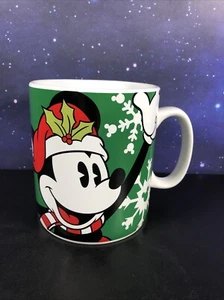 Jumbo Mickey Mouse Disney Christmas Coffee Mug Green Snowflake - Picture 1 of 7