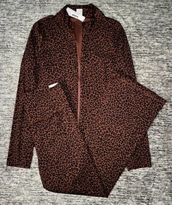 Victoria's Secret Pink Leopard Relay Full Zip Jacke + ausgestellte Leggings Set XL neu mit Etikett - Bild 1 von 12