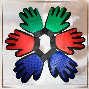 Grooming Glove Brush Pair of 2 Rubber Pet Brush Mitt Cat and Dogs Pet Bath Glove - Picture 1 of 8
