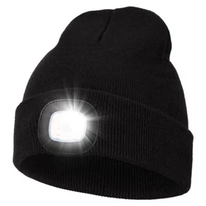 Kids Beanie Knitted Winter Hat with LED Light Warm Headlamp Cap Boys Girls Gift - Picture 1 of 9