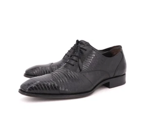 5x getragen | $ 1295 MEZLAN 8 M BLACK LIZARD CAP TOE OXFORD BALMORAL BOX - Bild 1 von 17