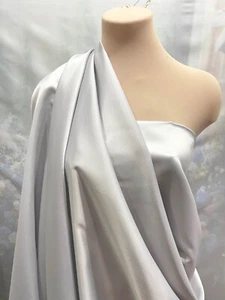 DUCHESS SATIN FABRIC SILVER 301 DULL SATIN BRIDESMAIDS, FORMAL 60" BTY - Picture 1 of 1