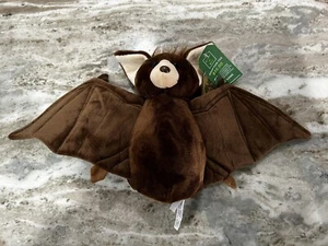 Brown Bat Plush The Petting Zoo Halloween Bean Bag Stuffed Toy 17" Wings NWT - Picture 1 of 5