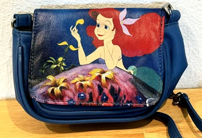 USED HTF DISNEY LOUNGEFLY ARIEL LITTLE MERMAID SMALL CROSSBODY PURSE BAG -READ!! - Image 1 of 4