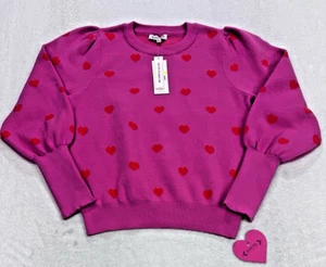 Nanette Lepore Women's M Pink/Red Heart Sweater NWD $78.00 - Picture 1 of 10
