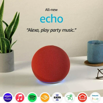 NEW Amazon Echo 4th Gen Alexa Premium Speaker - RED Limited Edition (RARE color) - Image 1 of 4