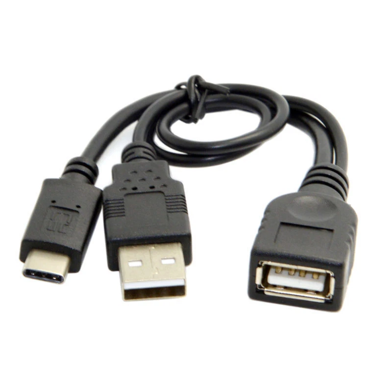 USB 3.1 USB-C Type-C to USB 2.0 Female OTG Data Cable with Power for Cell Phone - Image 1 of 4