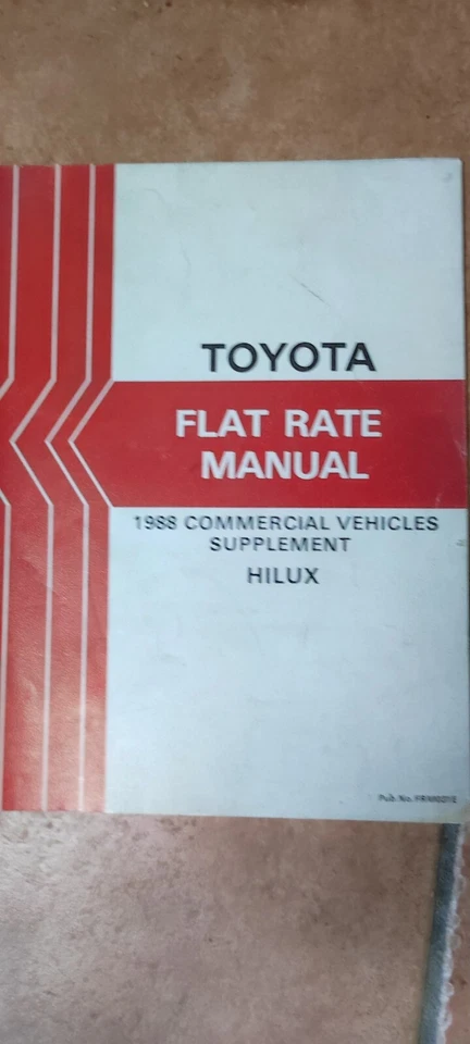 Toyota Flat Rate Manual HILUX Commercial Vehicles supplement 1988 - Immagine 1 di 1