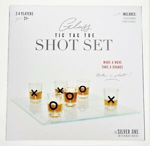 Glass Tic Tac Toe Shot Set Drinking Party Game