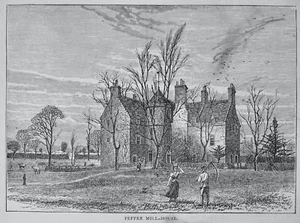 Edinburgh PEFFER MILL HOUSE Original viktorianischer Druck um 1881 - Bild 1 von 2
