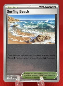 Juego de cartas coleccionables Pokémon Surfing Beach 129/132 S&V Mega Evolution holograma inverso 2025 casi nuevo - Imagen 1 de 2