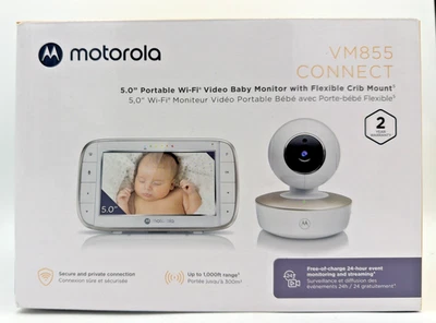 Monitor de bebé Motorola Wi-Fi VM855 Connect Baby HD cámara monitor y montaje para cuna Foto 1 de 4