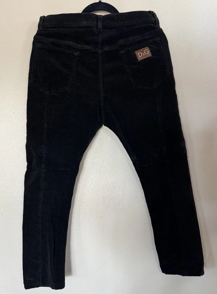 Dolce & Gabbana Black Corduroy Button-Fly Pants Size 40 Italy Authentic - Image 1 of 4