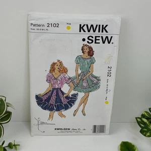 Square Dance Dress Skirt Blouse Size XS-L Pattern 2102 Raglan Vintage CUT L - Picture 1 of 2