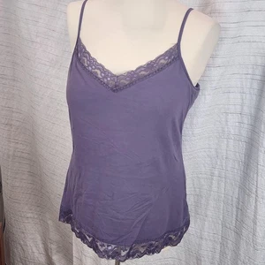 Camisa sin mangas No Boundaries para mujer 2XL púrpura con ribete de encaje cami correas ajustables - Imagen 1 de 9