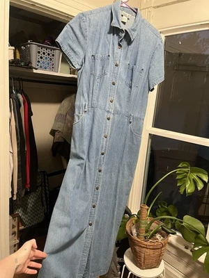 Винтажное джинсовое платье Robbie Bee размер 16 с коротким рукавом на пуговицах - Изображение 1 из 2