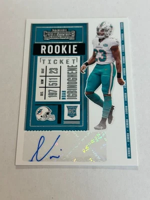2020 PANINI CONTENDERS NOAH IGBINOGHENE #145 ROOKIE VARIATION AUTO DOLPHINS TN2 - Image 1 of 2