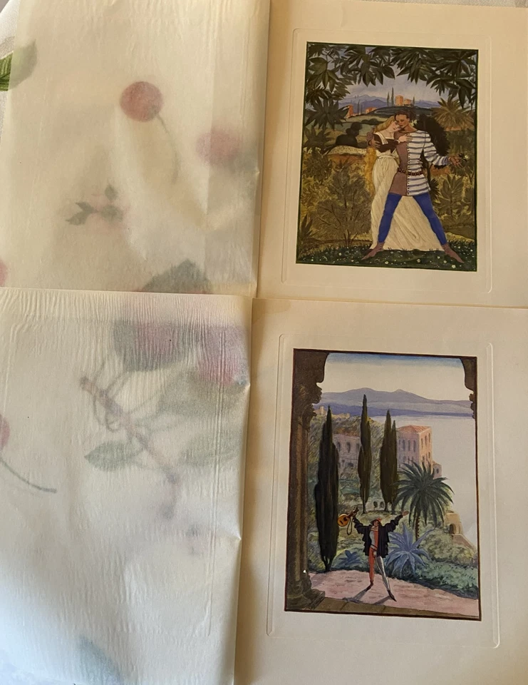 1937 Georges LEPAPE  2 Gravures sur cuivre lac de Come italia Art Déco - Photo 1/3