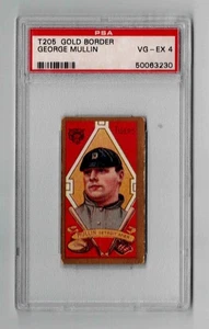 T205 Gold Border George Mullin Detroit Tigers Sweet Caporal PSA 4 VG-EX - Picture 1 of 2