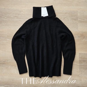 Quince Baby Alpaca Wool Blend Black Turtleneck Sweater Size Small New With Tags - Picture 1 of 11