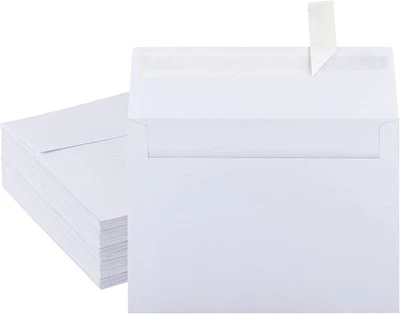 50 Pack White Envelopes - 4 x 6 Inch, A4, Card, Invitation, 4X6,  - Image 1 of 4
