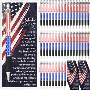 300 Set Veterans Day Regali Bulk Bandiera Americana Penne a Sfera USA Patriotic T... - Foto 1 di 7