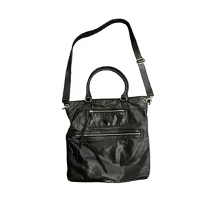 Halogen Soft black Leather Crossbody Bag Purse Tote with shoulder strap - Picture 1 of 4