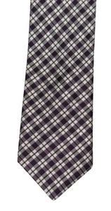 Todd Snyder Tie Necktie Purple Black  White Silk Plaid Check USA Made New - Picture 1 of 10
