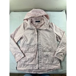 Forever 21 Utility-Damenjacke rosa Kapuze Reißverschluss Druckknopf Taschen Größe M - Bild 1 von 7