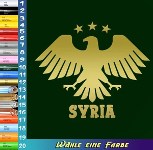 1x Syrien Adler Logo Auto Aufkleber Car sticker Syria logo 30x25cm شعار سوريا - Bild 1 von 4