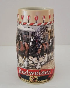 Budweiser 1986 Holiday Christmas Bierstein Krug - Collector’s B Serie - Vintage - Bild 1 von 5