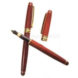 10pcs Red Wooden Fountain Pen Wooden Business Gift Writing Pens - Picture 1 of 2