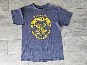 Harry Potter Youth Graphic Shirt Size Large 14/16 Hogwarts Short Sleeves Blue - Picture 1 of 8