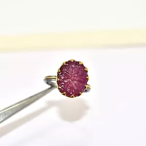 925 Argento Sterling Rubino Naturale Anello Artigianale Vittoriano Gioielli - Foto 1 di 5