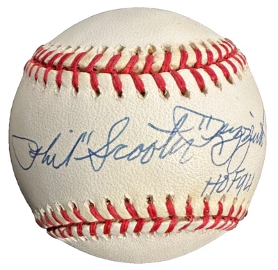 Phil Rizzuto Autographed OAL Baseball W/ Scooter & HOF 94 BAS Yankees - Image 1 of 3