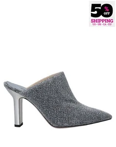 RRP €480 PAUL ANDREW Mule Shoes Size 38 UK 5 US 8 Heel Lurex HANDMADE in Italy - Picture 1 of 8