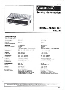 Nordmende Original Service Manual digital clock 272  9.172H