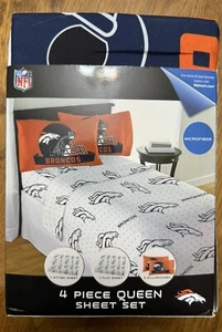 Juego de hojas talla queen ""Monumento"" de los Northwest NFL Denver Broncos de 4 piezas de microfibra - Imagen 1 de 2