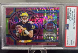 2019 Prizm Draft Picks Pink Pulsar Stained Glass Tom Brady #100 PSA 9