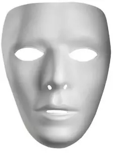 Leere weiße männliche Erwachsene Kunststoffmaske - Bild 1 von 1