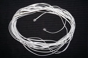 50 Foot Feet 4 Conductor RJ14 6P4C Modular Telephone Cable RJ11 With Connectors - Zdjęcie 1 z 2