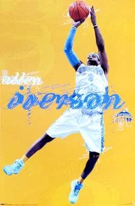 ALLEN IVERSON Denver Nuggets 2008 Vintage Original NBA 22x34 POSTER - Picture 1 of 1
