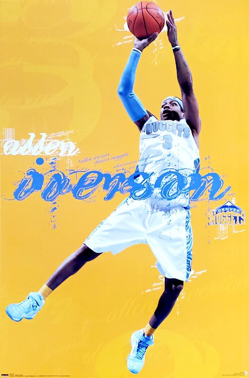 ALLEN IVERSON Denver Nuggets 2008 Vintage Original NBA 22x34 POSTER - Image 1 of 1