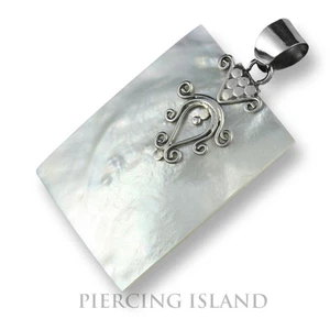 Edler ECHT 925er Silber Anhänger Perlmutt Handarbeit PS129 - Bild 1 von 1