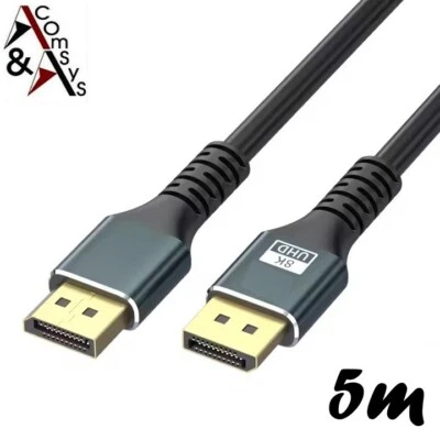 5m DisplayPort Kabel 8K 4K 1.4 DP Kabel 60Hz 165Hz UHD WQHD HDR Monitor Beamer - Bild 1 von 4