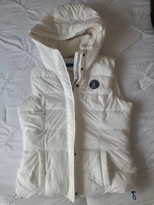 Abercrombie & Fitch  Women's Puffer Vest Size Large Cream White Y2K  Gilet  - Picture 1 of 12