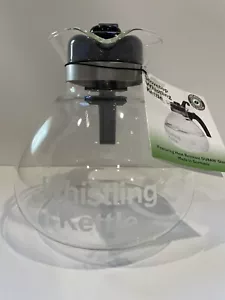 Stovetop Whistling Kettle By Medelco Duran Glass 12 Cup Capacity Germany New - Picture 1 of 14