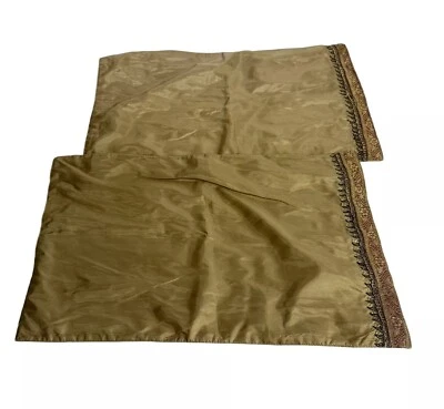 milli home marsha cutler gold beaded dinner table placemat set of 2 - Image 1 of 4